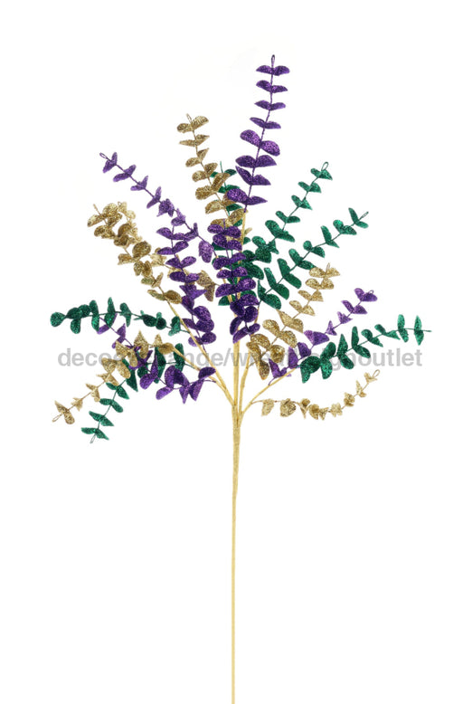 27’’L Glitter Eva Eucalyptus Spray Mardi Gras Hg3285 Pick