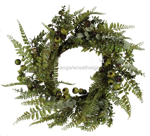 28"Dia Foliage/Rose Hip Wreath Multi Green/Brown FG5592 - DecoExchange