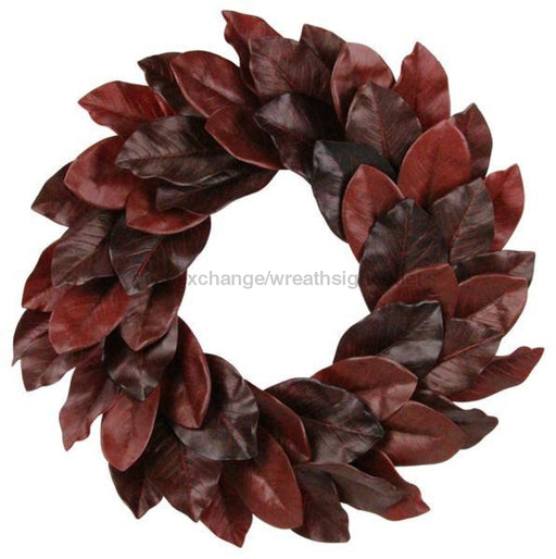 28Dia Magnolia Leaf Wreath Red/Burgundy Fs373965