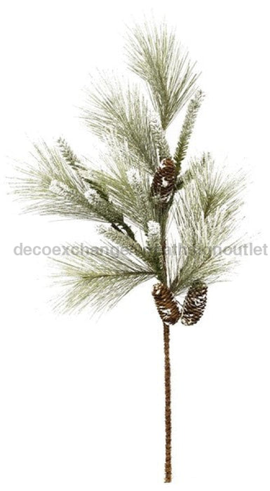 28"L Frosted Mix White Pine Spray Tt Green/White XX1940 - DecoExchange