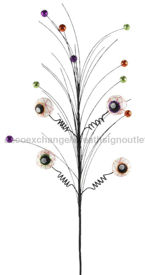 29’’L Glitter Eyeball Spray Black/Prple/Org/Lime/Wht HH1235 Greenery