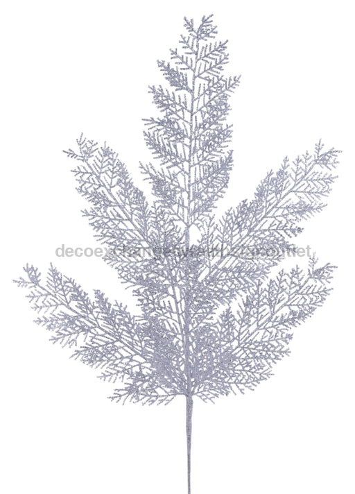 29’’L Glitter Fern Spray Silver XS250226 Pick