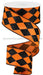 2"X10Yd Glitter Harlequin Check Orange/Black RGA149920 - DecoExchange