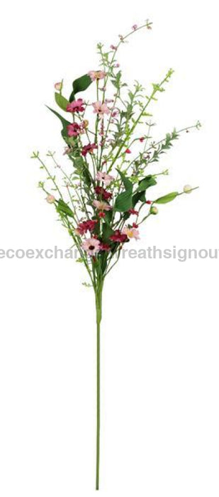 30L Flowers/Berry/Bead Cluster Spray Multi Pink/Green Fh7998 Greenery
