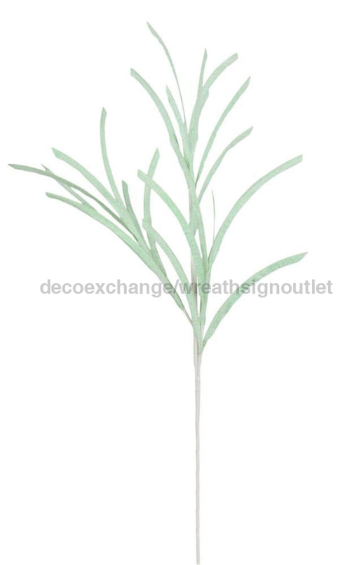 31’’L Glittered/Paper Grass Spray Light Mint Green XS110183 Pick