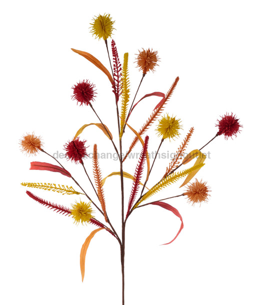 31’’L Starburst/Leaf Fall Spray Mustard/Orange/Persimmon HA1871AX Greenery