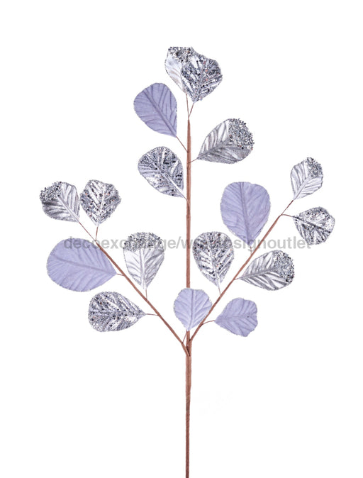 31’’L Velvet Leaf Spray Silver XS239426 Pick