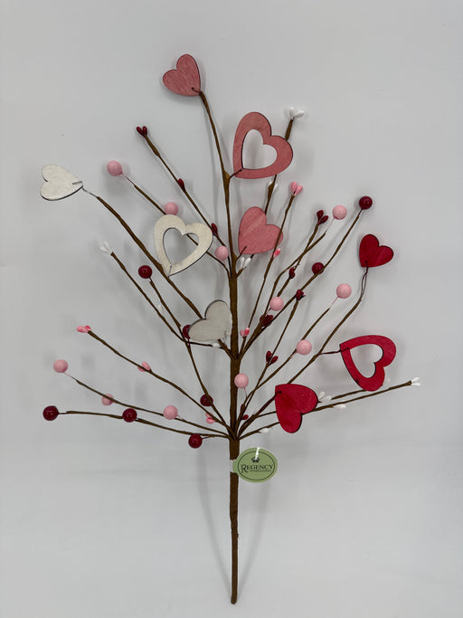 18" Pip Berry/Glitter Heart Spray MTX76789-RDPI - DecoExchange®