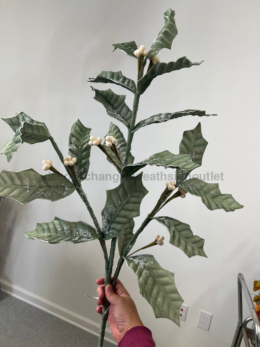 38’’ Foam Holly Spray W/Snow And Berry MTX73728-GRN Pick