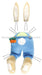 3Pc 27"Lx10"W Boy Bunny Decor Kit Brn/Cream/Blue/Grn/Org HE7136 - DecoExchange