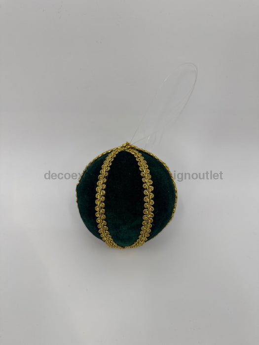 4’’ Green Velvet With Gold Braid Ornament 4531110 Attachment