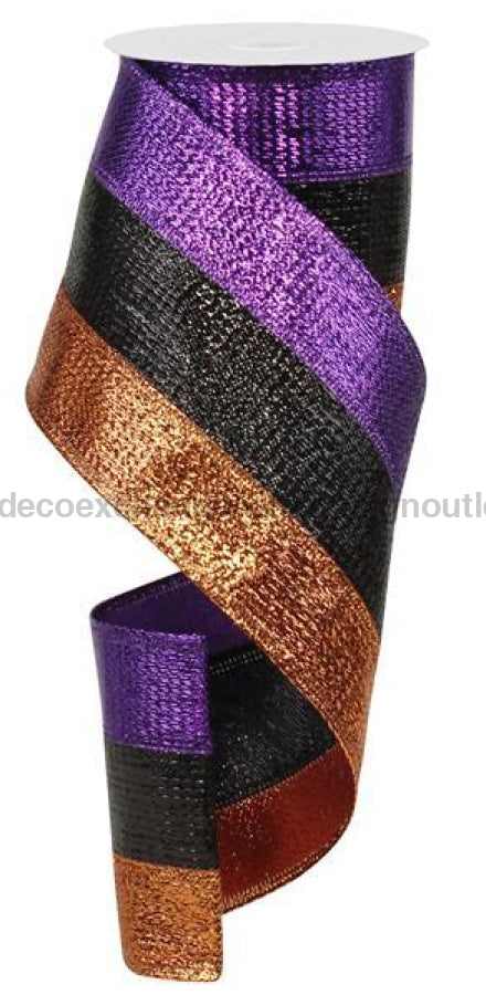 4X10Yd 3-In-1 Metallic Ribbon Purple/Black/Copper Rg015387K