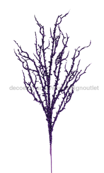 41’’L V-Cut Glitter Wild Twig Spray Purple HH762523 Pick