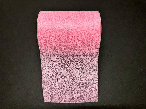 42466-06-03: Pink Flower Embossed Hot Cut Edge 6X25Y Ribbon