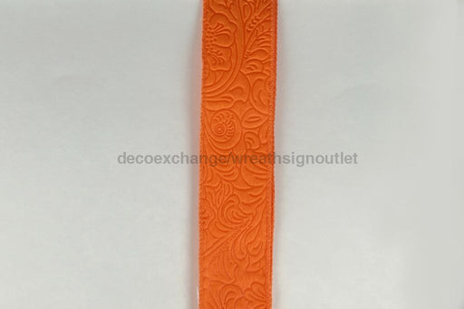 42466-40-19: Orange Flower Embossed 2.5X10Y Ribbon