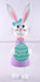 48’’H Tin Girl Bunny W/Striped Egg Wht/Pink/Lvndr/Mint/Yllw He7328 Base
