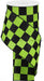 4"X10Yd Glitter Check On Royal Lime Green/Black RGA149833 - DecoExchange