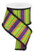 4"X10Yd Glitter Stripes On Royal Lime/Dk Purple/Orange RG8842A1 - DecoExchange®