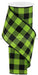 4"X10Yd Large Striped Check On Royal Lime Green/Black RGA141733 - DecoExchange®