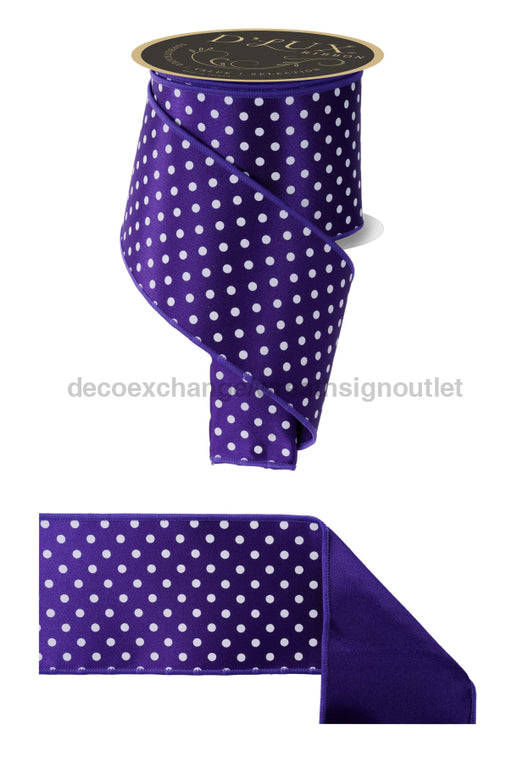 4’’X10Yd Small Polka Dot/Fused Purple/White LX303223 Ribbon
