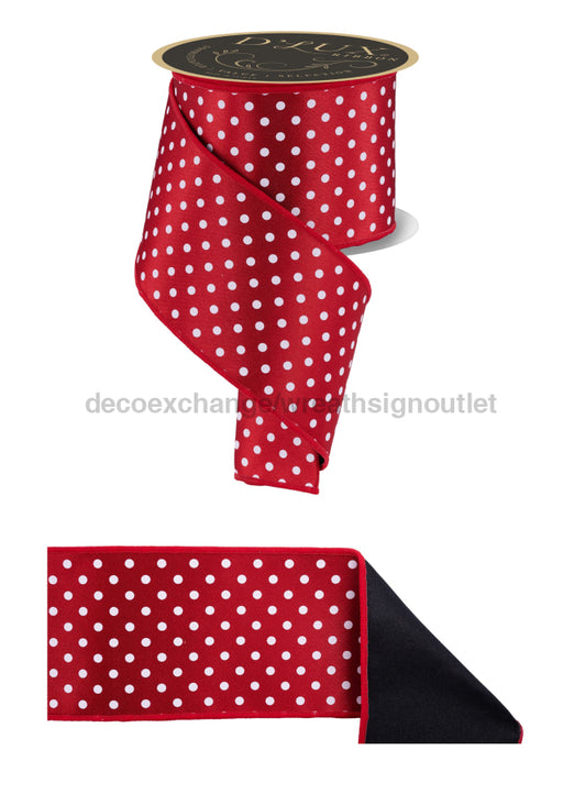 4’’X10Yd Small Polka Dot/Fused Red/White/Black Lx3044Ma Ribbon