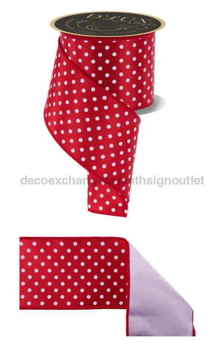4’’X10Yd Small Polka Dot/Fused Red/White LX3044W7 Ribbon