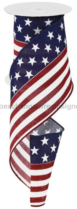 4"X10Yd Stars And Stripes/Royal Red/White/Blue RG1839A1 - DecoExchange