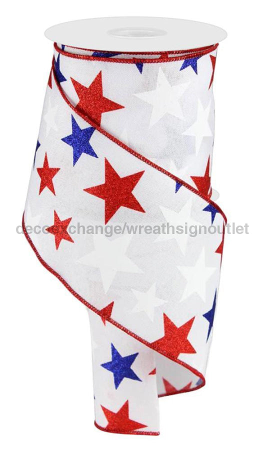 4’’X10Yd Stars White/Red/Navy RG0192727 Ribbon