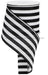 4’X10Yd Vertical Stripe On Cross Royal White/Black Rga126027 Ribbon