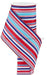 4"X10Yd Vertical Stripe Wht/Lt Blue/Ryl Blue/Red RGE1823KY - DecoExchange®