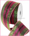 4"X25Yd Metallic Mesh Lime Green/Hot Pink/Black RS2073X3 - DecoExchange®