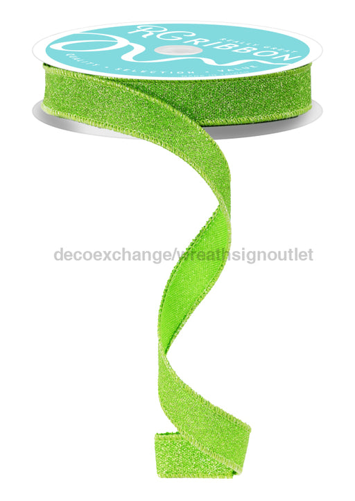 5/8’’X10Yd Fine Glitter On Faux Royal Fresh Green RGF1516LT ribbon