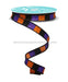 5/8’’X10Yd Horizontal Glitter Stripes Purple/Black/Orange RGF1617GE Ribbon