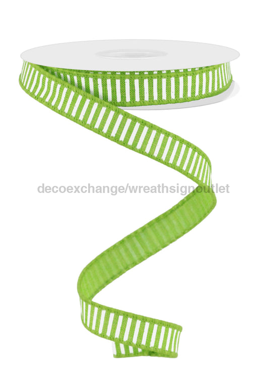 5/8’’X10Yd Horizontal Stripes/Royal Lime Green/White RGE1267E9 ribbon