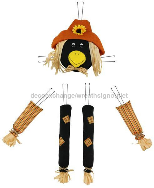 5 Piece 31"H Scarecrow Crow Decor Kit Black/Orange/Yellow HA4039 - DecoExchange
