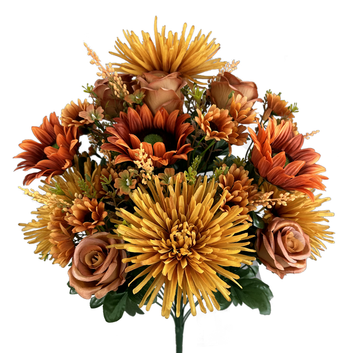 Zinnia Sunflower Rose Bush - 28 Stems 24" 57194RT - DecoExchange®