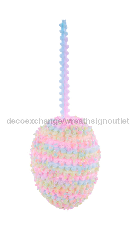 5’’H X 4’’Dia Mini Pompom/Glitter Egg Multi HE619917 Attachment