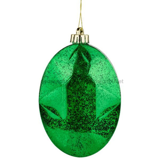6.5’L X 4.25’W Antique Look Oval Gem Orn Mercury Emerald Green Xj551706