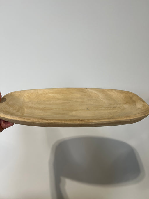 15.75"L Paulownia Rect Oval Tray Natural AW9842 - DecoExchange®