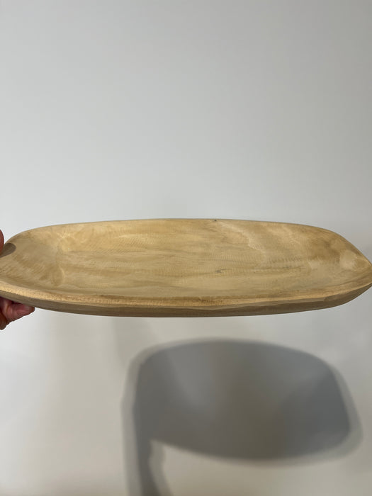 15.75"L Paulownia Rect Oval Tray Natural AW9842 - DecoExchange®