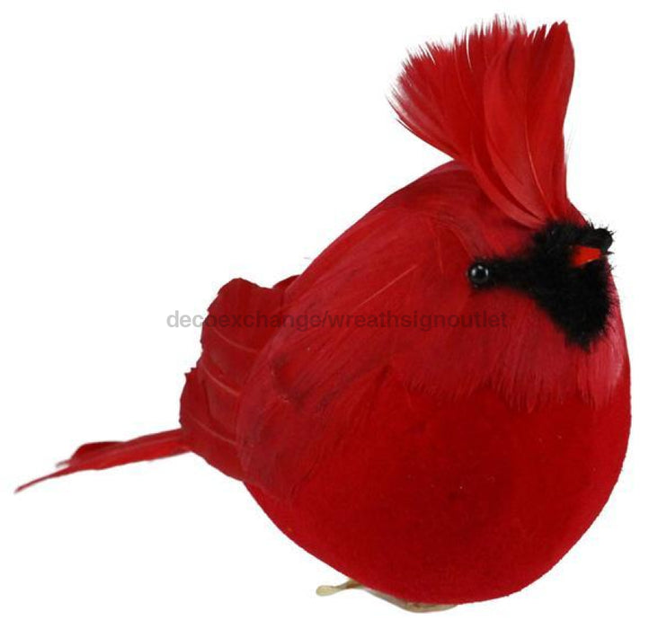 7.5"L X 5"H Feather Cardinal W/Clip Red ME0709 - DecoExchange®