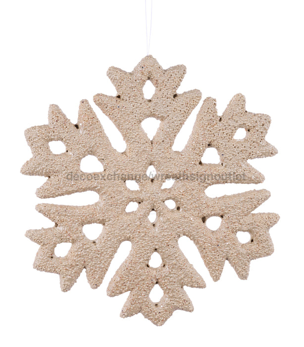 7.75’’L X 7.75’’W X.75’’ H Snowflake Orn Sand XJ7282 Attachment