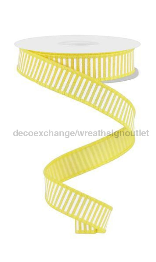 7/8X10Yd Horizontal Stripes/Royal Yellow/White Rg778029 Ribbon