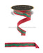 7/8’’X10Yd Foil Leaf Garland/Fused Emerald/Red LX314458 Ribbon