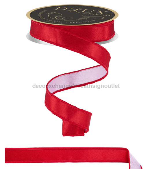 7/8’’X10Yd Satin Fused Red/White Lx4000F3 Ribbon