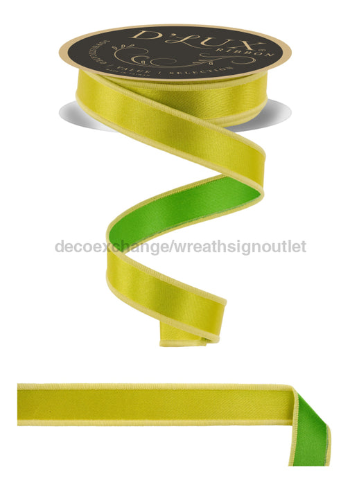 7/8’’X10Yd Satin Fused Yellow/Fresh Green LX4000J2 Ribbon