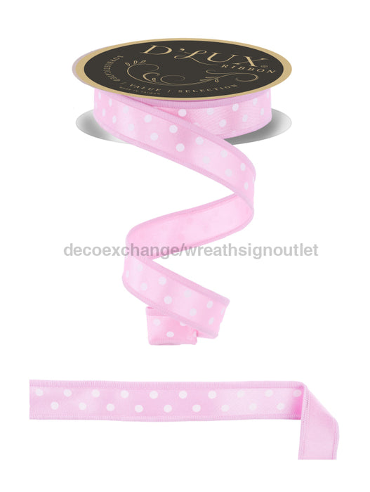7/8’’X10Yd Small Polka Dot/Fused Pink/White Lx302922 Ribbon
