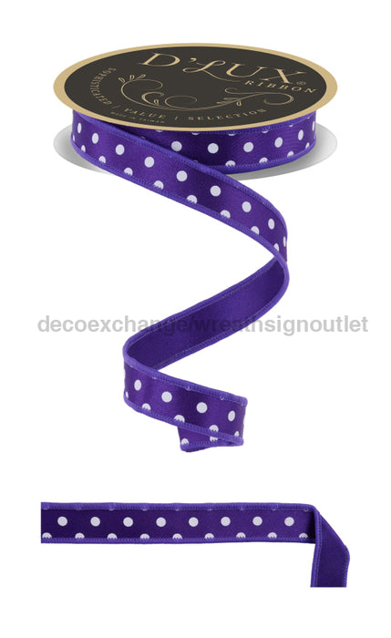 7/8’’X10Yd Small Polka Dot/Fused Purple/White LX302923 Ribbon