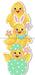 70 Plywood Easter Chicks X3 White/Pink/Lavender He7313 Base