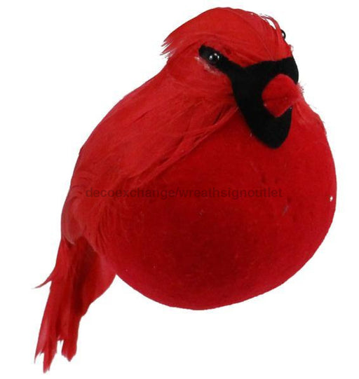 8.5"L Chubby Feather Cardinal W/Clip Red, W/Clip ME0690 - DecoExchange